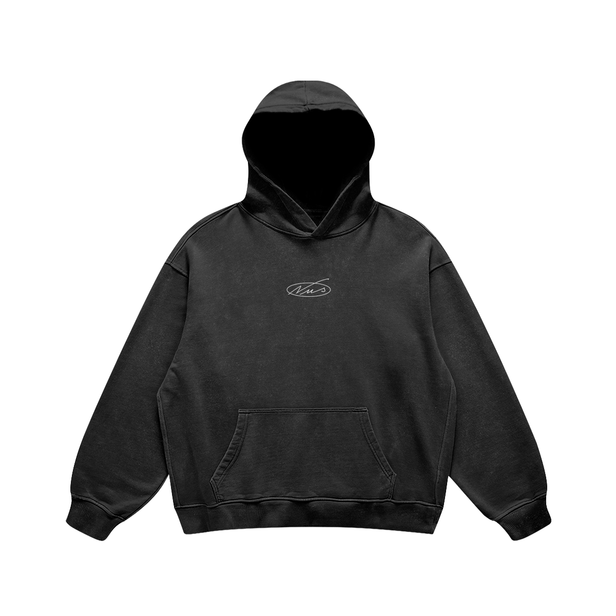 SWAN HOODIE FADED BLACK