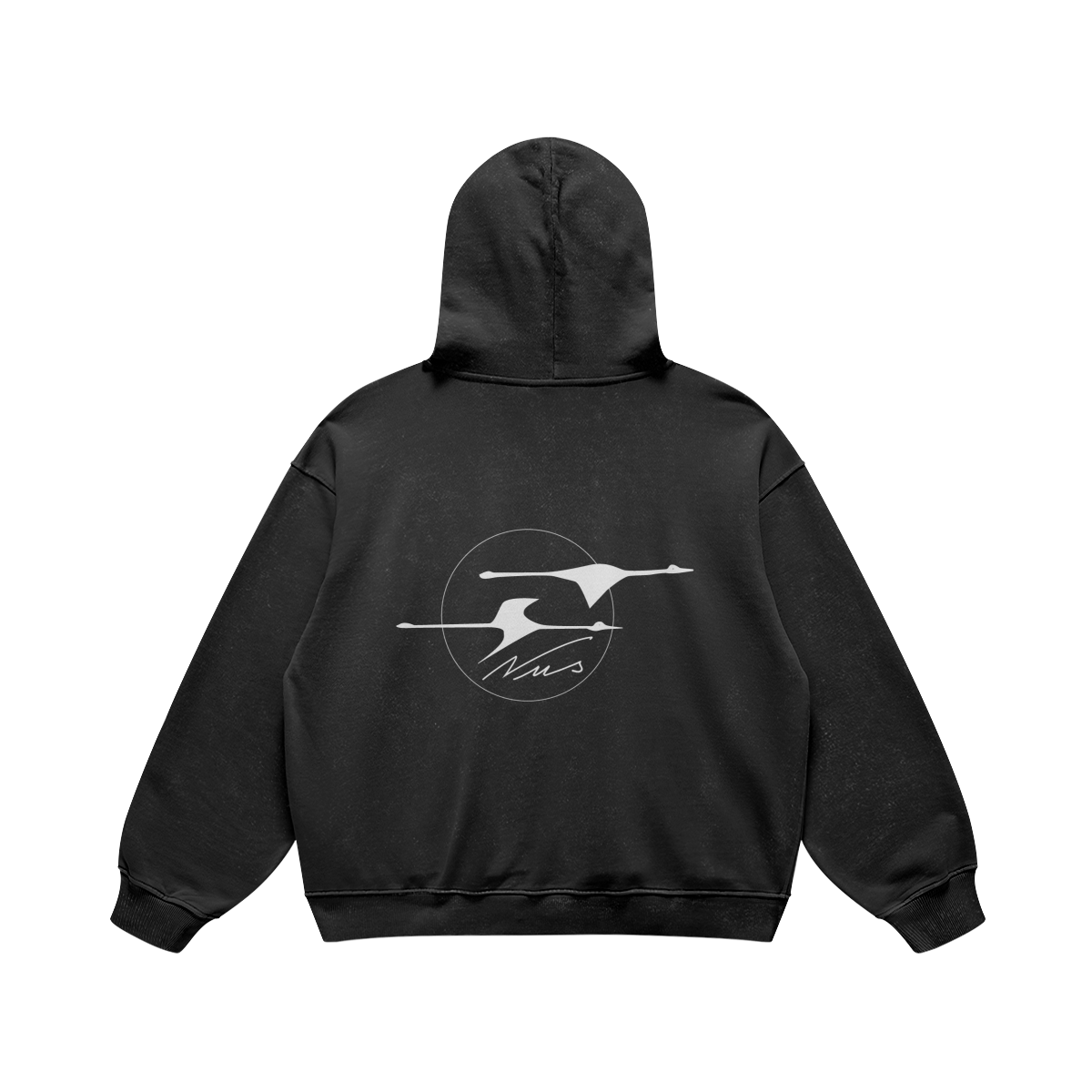 SWAN HOODIE FADED BLACK