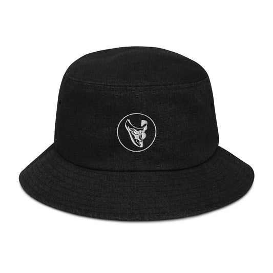 MASK DENIM BUCKET HAT BLACK