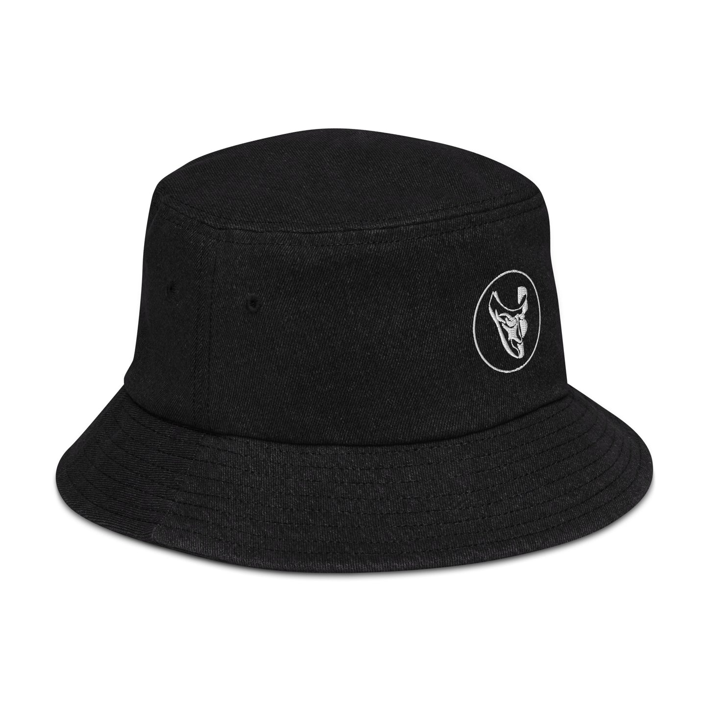 MASK DENIM BUCKET HAT BLACK