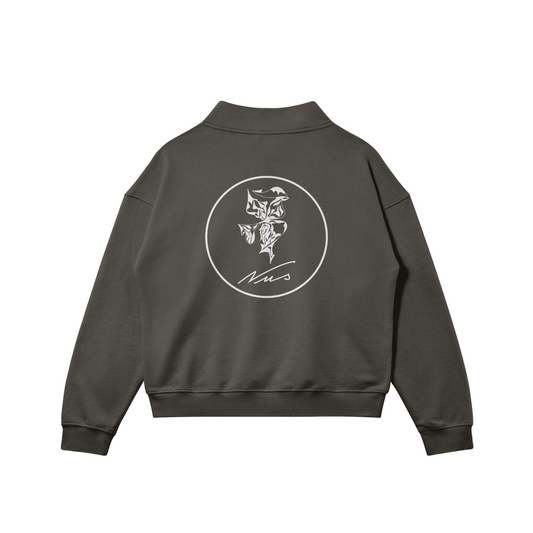 MEDUSIS HALF ZIP SWEATSHIRT CHARCOAL GRAY