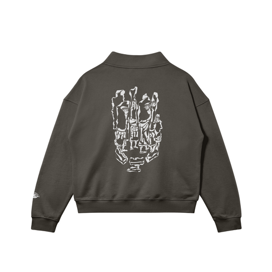 TOTEM HALF ZIP SWEATSHIRT CHARCOAL GREY