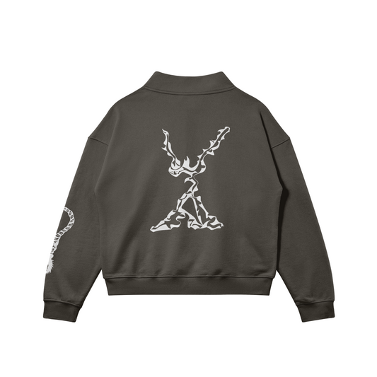 SCORPION HALF ZIP SWEATSHIRT CHARCOAL GREY