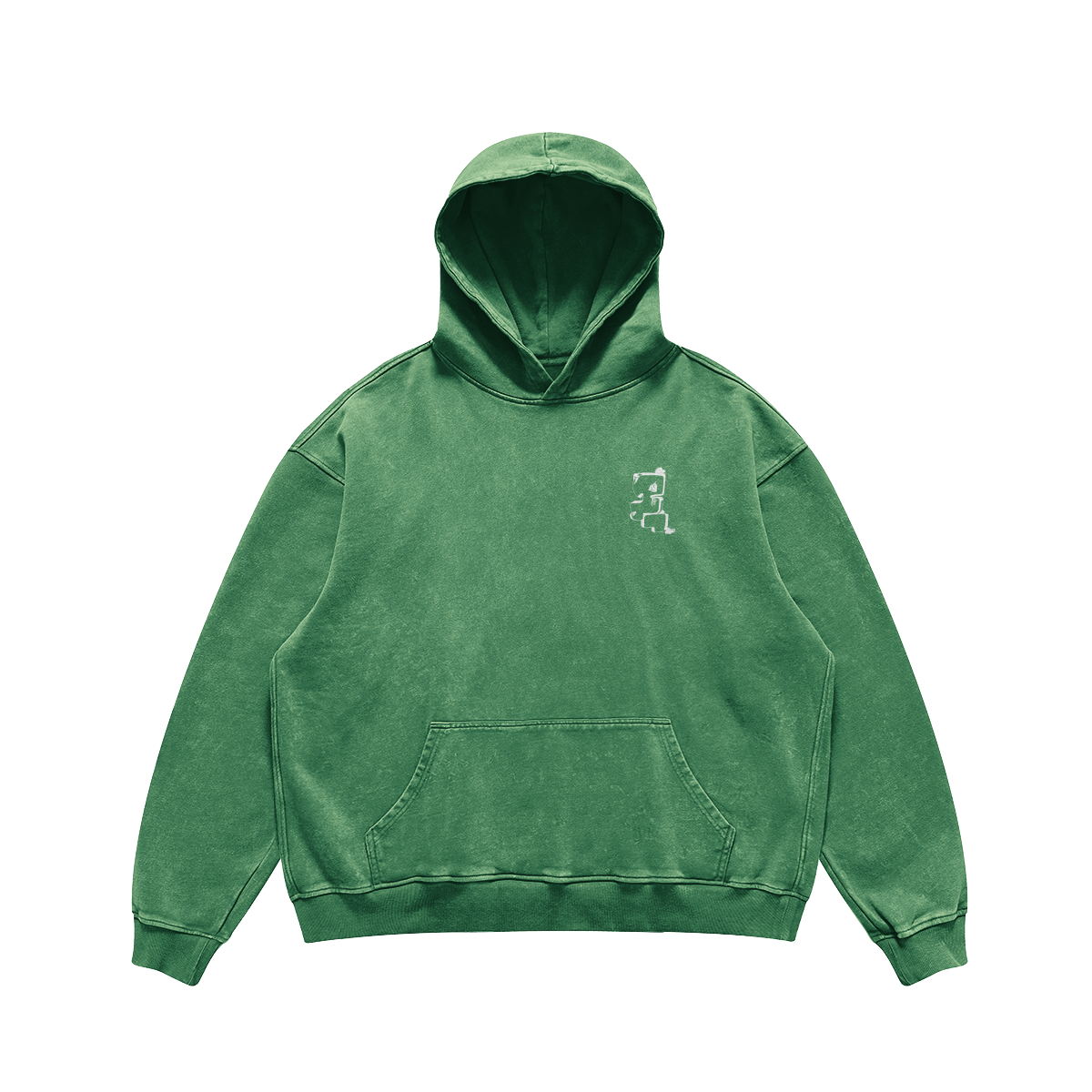 FISH-TOTEM HOODIE CACTUS GREEN