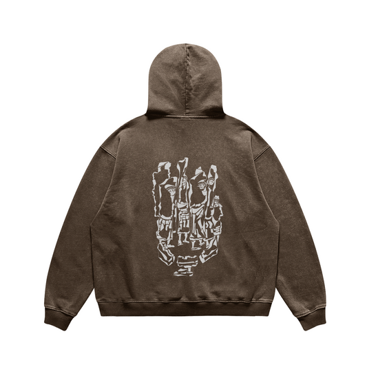 FISH-TOTEM HOODIE BROWN