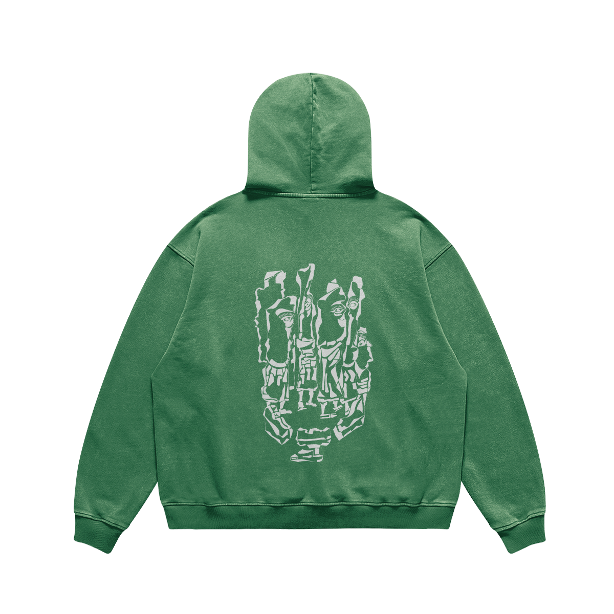 FISH-TOTEM HOODIE CACTUS GREEN